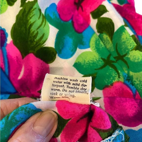 Hawaiian Hibiscus Fuschia Flowers 8 Tiki Oasis Handmade Vintage Maxi Dress - Picture 13 of 15